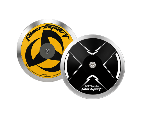 FiberSport Orbit Low Spin discus, 75 percent rim weight