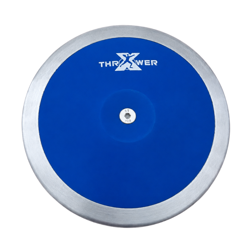 Thrower X Select 75 Blue discus with steel rim — 75% rim weight, available in 1k and 1.6k