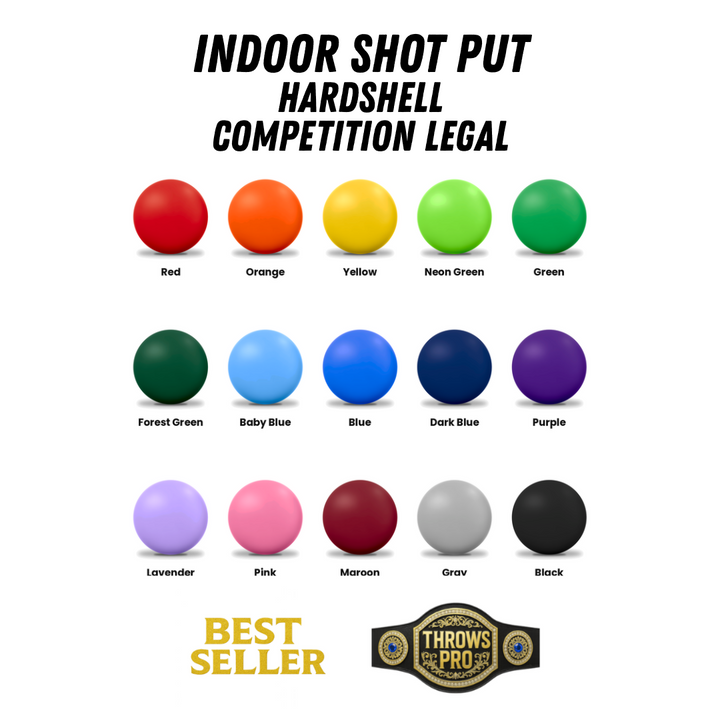 Indoor Shot Put | Competition Legal | 4k, 12 lb, 16 lb | Free Custom Colors | NFHS &amp; NCAA