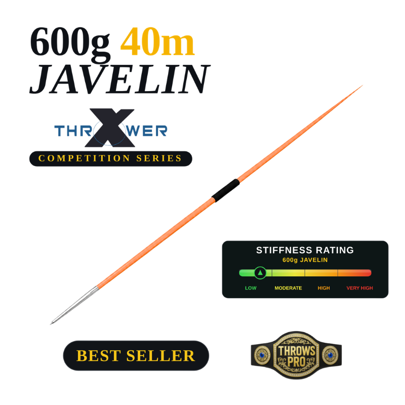 600g Javelin 40m Competition | Steel Tip | Beginner Level High School Girls and College Women