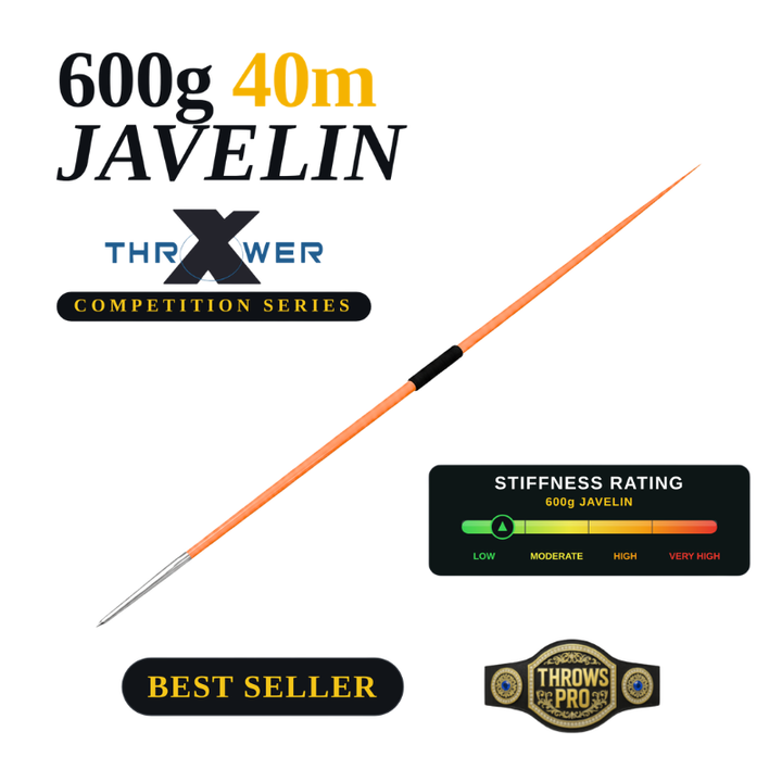 600g Javelin 40m Competition | Steel Tip | Beginner Level High School Girls and College Women