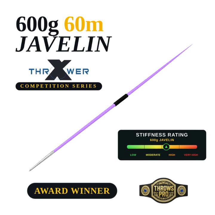 600g Javelin 60m Competition — Steel Tip, Advanced High School Girls and College Women