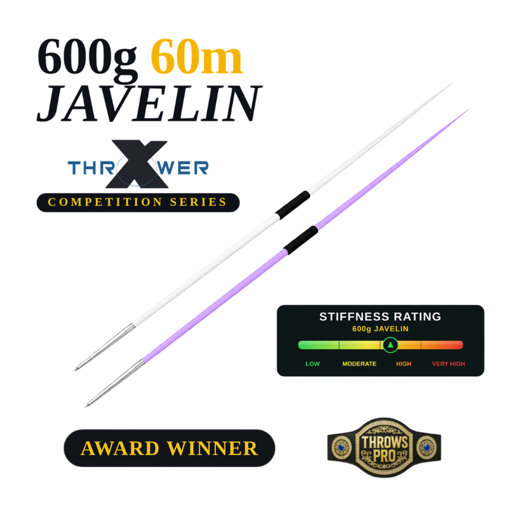 600g Javelin 60m Competition — Steel Tip, Advanced High School Girls and College Women