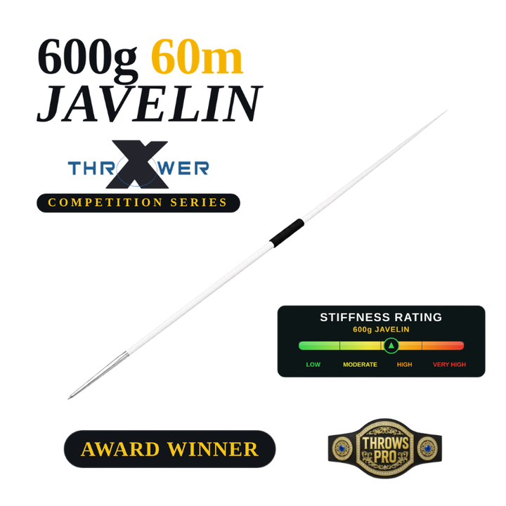600g Javelin 60m Competition — Steel Tip, Advanced High School Girls and College Women