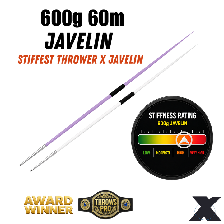 600g Javelin 60m Competition | Steel Tip | Advanced High School Girls and College Women