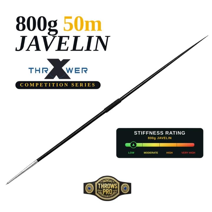 800g Javelin Competition 50m | Steel Tip | Beginner Level High School Boys and College Men