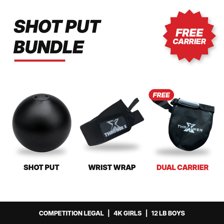 Shot Put High School Bundle | Competition Legal Shot | Dual Carrier | Wrist Wrap