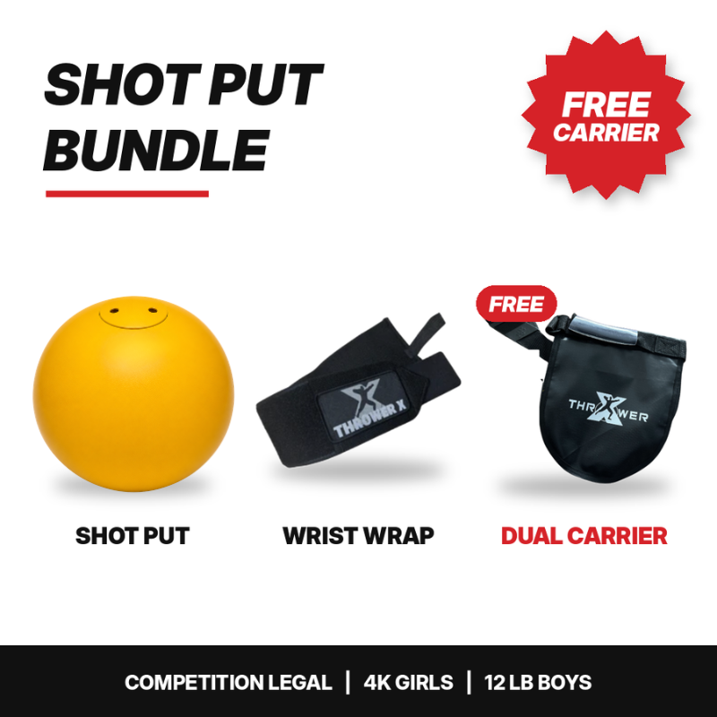 Shot Put High School Bundle | Competition Legal Shot | Dual Carrier | Wrist Wrap