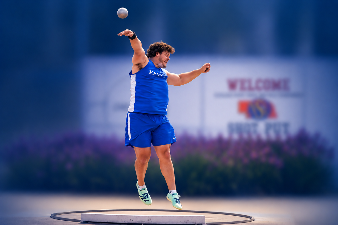  shot put throw -state record 